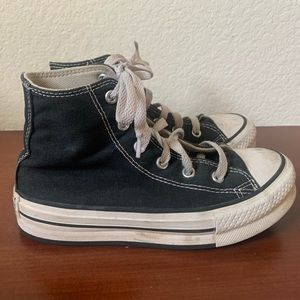 Size 1 black hightop Converse